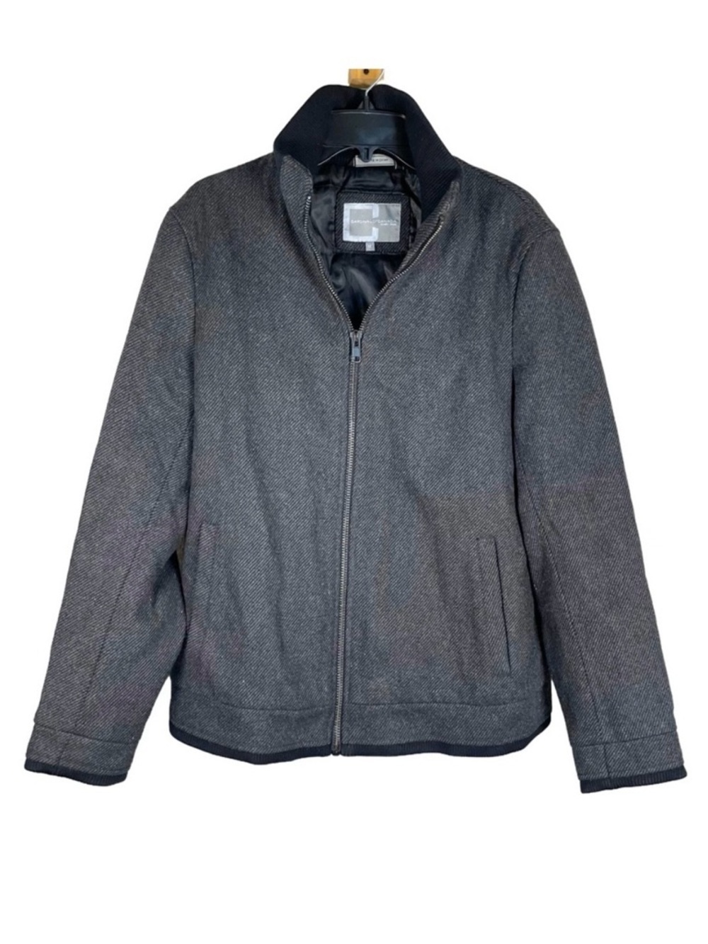 Cardinal of Canada Wool Blend Herringbone Zip Jacket M